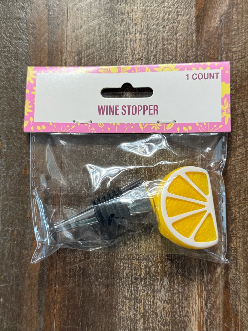 Festive Voice Yellow Lemon Wine Bottle Stopper NWT
